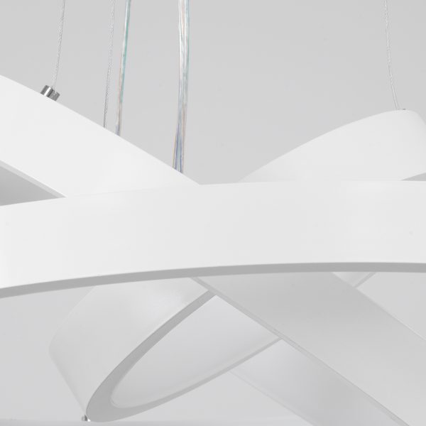 NEMESIS TRIO 61168-DECO Κρεμαστό Φωτιστικό Δαχτυλίδι-Κύκλος LED CCT 100W 12123lm 360° AC 220-240V - Εναλλαγή Φωτισμού μέσω Τηλεχειριστηρίου All In One Ψυχρό 6000k+Φυσικό 4500k+Θερμό 2700k Dimmable Φ25+40+60cm - Λευκό - 3 Years Warranty - Image 3