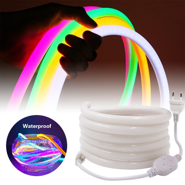 70586 TUBE 360° Degree Neon Flex Epistar LED SMD 2835 1m 12W/m 120LED/m 1212lm/m 360° DC 24V Αδιάβροχη IP68 Gold - Ultra Θερμό 2200K Dimmable - Image 4