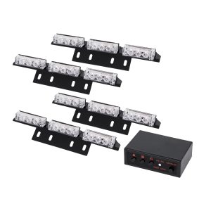 85015 PRO Series ΣΕΤ 4 x Μπάρες Σήμανσης Οχήματος Οδικής Βοήθειας για Αυτοκίνητα & Φορτηγά 3 Προγραμμάτων Φωτισμού STROBE LED HIGH POWER 36W DC 10-30V Αδιάβροχο IP65 Πορτοκαλί Μ18 x Π4.5 x Υ3cm – 2 Χρόνια Εγγύηση