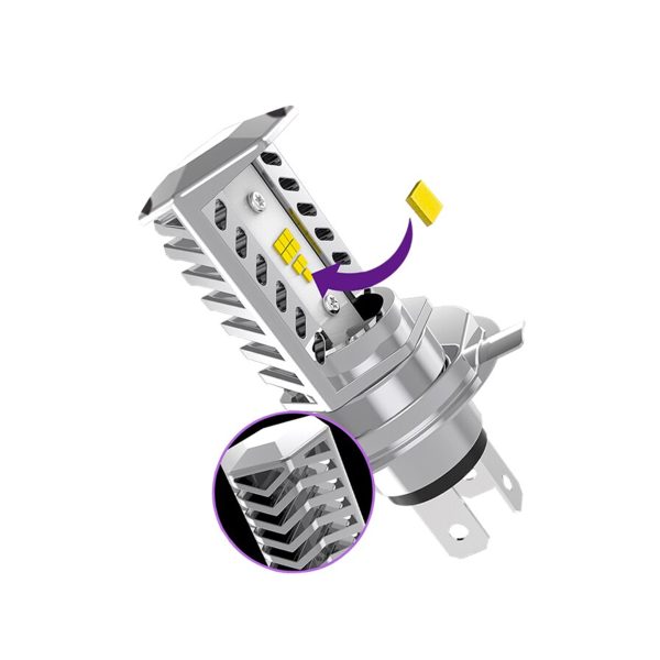 85620 H4 Λάμπα Βασικού Φωτισμού Μοτοσυκλέτας LED CREE CXB COB 15W 1600lm DC 9-32V Αδιάβροχη IP65 Ψυχρό Λευκό 6000K - Image 5