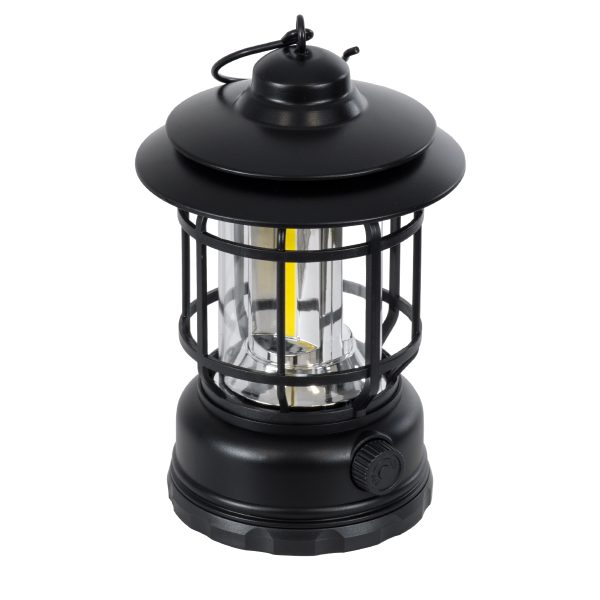 85692 Αυτόνομο Επαναφορτιζόμενο Φανάρι Camping LED 5W USB 2.0 με Επαναφορτιζόμενη Μπαταρία 1 x 18650 2000mAh Li-ion - IP20 - Dimmable - Μαύρο με Διάφανο Γυαλί - Θερμό Λευκό 3000K Φ12 x Υ17cm - Image 2