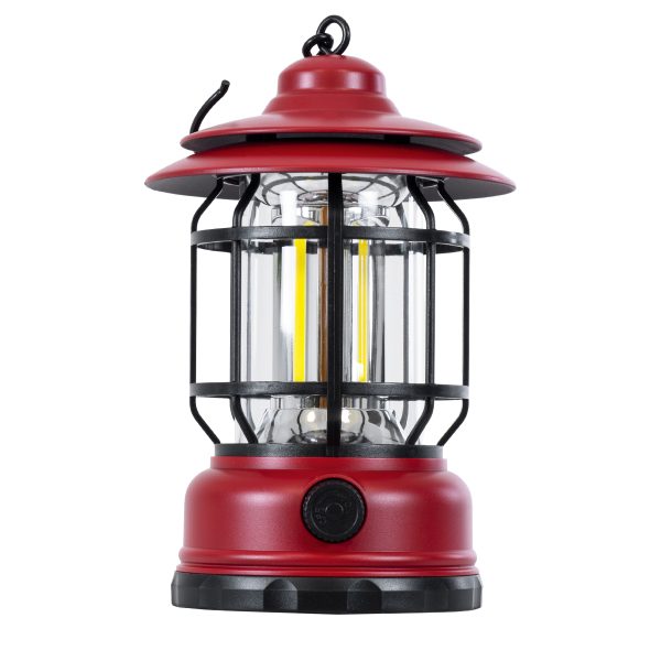 85694 Αυτόνομο Επαναφορτιζόμενο Φανάρι Camping LED 5W USB 2.0 με Επαναφορτιζόμενη Μπαταρία 1 x 18650 2000mAh Li-ion - IP20 - Dimmable - Κόκκινο με Διάφανο Γυαλί - Θερμό Λευκό 3000K Φ12 x Υ17cm - Image 3