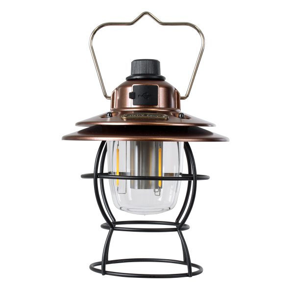 85697 Αυτόνομο Φανάρι Camping LED 4W USB 2.0 με Επαναφορτιζόμενη Μπαταρία 1 x 18650 2000mAh Li-ion Power Bank IP20 Dimmable Καφέ με Διάφανο Γυαλί CCT Εναλλαγή Φωτισμού μέσω On/Off All In One Ψυχρό 6000K+Φυσικό 4500K+Θερμό 2700K Φ13.5 x Υ17.5cm - Image 5