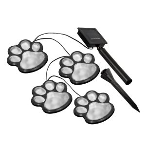 85700 Διακοσμητική Γιρλάντα Anime Footprints 2.5 Μέτρων με Controller 8 Προγραμμάτων Φωτισμού – 4 LED 1W με Ενσωματωμένη Μπαταρία 600mAh – Φωτοβολταϊκό Πάνελ – Αισθητήρα Ημέρας-Νύχτας – Βάση Κήπου & Μαύρο Καλώδιο Αδιάβροχη IP65 Πολύχρωμη RGB Μ2