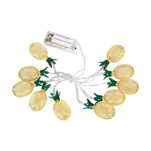 85806 Διακοσμητική Γιρλάντα Pineapple Lamp 2 Μέτρα με Διακόπτη On/Off – 10 LED 1W με Μπαταρίες 2xAA & Διάφανο Καλώδιο IP44 Θερμό Λευκό 3000K Μ2m