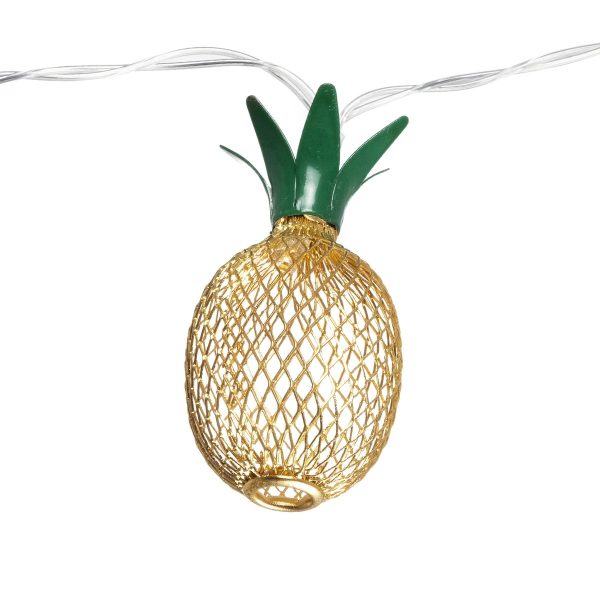 85806 Διακοσμητική Γιρλάντα Pineapple Lamp 2 Μέτρα με Διακόπτη On/Off - 10 LED 1W με Μπαταρίες 2xAA & Διάφανο Καλώδιο IP44 Θερμό Λευκό 3000K Μ2m - Image 3