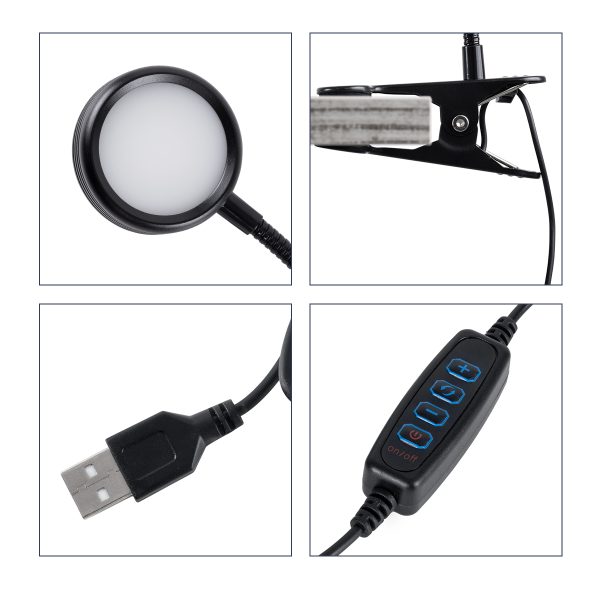 RING 85823 Επιτραπέζιο Φωτιστικό Πορτατίφ LED 5W 500lm 180° DC 5V IP20 CCT Θερμό Λευκό 2700K - Φυσικό Λευκό 4500K - Ψυχρό Λευκό 6000K Dimmable Μαύρο Αλουμίνιο - Μ6 x Π6 x Υ2cm - 2 Xρόνια Εγγύηση - Image 5