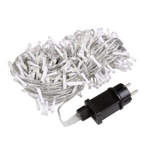 85840 Διακοσμητική Γιρλάντα 33 Μέτρα με Controller 8 Προγραμμάτων Εναλλαγών Φωτισμού – Επεκτεινόμενη 300 LED 3.6W AC 230V με Διάφανο Καλώδιο & Πρίζα Schuko Αδιάβροχη IP44 Ψυχρό Λευκό 6000K Μ33m