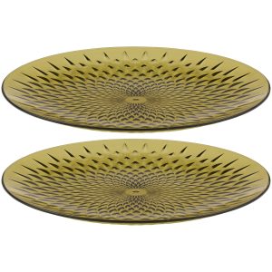 Πιάτα Διάφανα/Πράσινα/Χρυσά 25cm 2Τμχ ALPINA