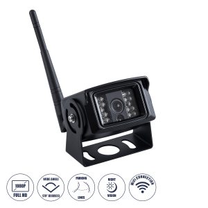 86071 WiFi Έγχρωμη Κάμερα 1800P HD Οπισθοπορείας Αυτοκινήτου-Φορτηγού DC 12-24V 120° με Parking Lines Αδιάβροχη IP68 – Μαύρο