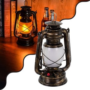 76547 Επιτραπέζιο Φωτιστικό Πορτατίφ LED 10W 500lm 360° με Μπαταρίες (Περιλαμβάνονται) IP20 Ultra Θερμό Λευκό 1800K Μπρούτζινο Μέταλλο – Μ15 x Π11.5 x Υ23.5cm – 2 Xρόνια Εγγύηση