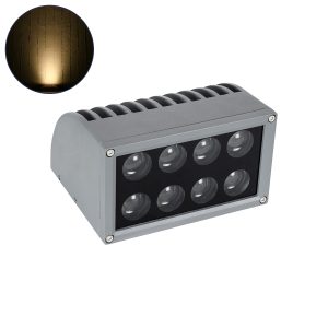 FLOOD-DENA 90485 Επιτοίχιος Προβολέας Wall Washer για Φωτισμό Κτιρίων – Απλίκα & Δαπέδου LED 16W 1440lm 5° DC 24V Αδιάβροχο IP67 Μ15.5 x Π13 x Υ9.1cm Θερμό Λευκό 2700K – Γκρι Ανθρακί – 3 Years Warranty