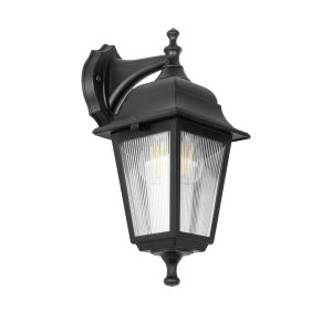 SOLME 203-0211 Vintage Επιτοίχιο Φωτιστικό Φαναράκι Μονόφωτο 1 x E27 IP44 Μαύρο Πλαστικό – Μ19 x Π15 x Υ35cm