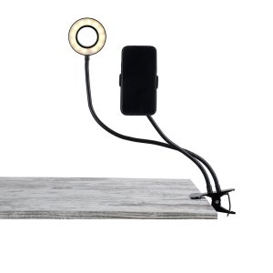 75809 Professional Digital Ring Light Φ9cm LED SMD 10W 1000lm 180° DC 5V με Καλώδιο Τροφοδοσίας USB – Ενσωματωμένο Χειριστήριο Εναλλαγής Χρωμάτων & 1 Βάση Τηλεφώνου – CCT Θερμό Λευκό 3000K – Φυσικό Λευκό 4500K – Ψυχρό Λευκό 6000K Dimmable Μαύρο