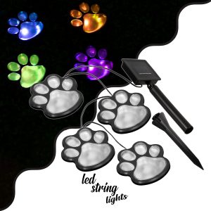 85700 Διακοσμητική Γιρλάντα Anime Footprints 2.5 Μέτρων με Controller 8 Προγραμμάτων Φωτισμού – 4 LED 1W με Ενσωματωμένη Μπαταρία 600mAh – Φωτοβολταϊκό Πάνελ – Αισθητήρα Ημέρας-Νύχτας – Βάση Κήπου & Μαύρο Καλώδιο Αδιάβροχη IP65 Πολύχρωμη RGB Μ2