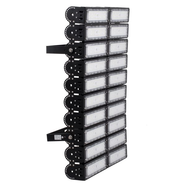 GOLIATH 90105 Προβολέας Γηπέδου LED 1000W 160000LM SDCM<5 75°*135° Fish Eye Lens AC 100-277V Αδιάβροχο IP65 IK08 Ψυχρό Λευκό 5000K - LUMILEDs SMD Chip & MEANWELL Driver - Μαύρο Χυτό Αλουμίνιο - Μ62 x Π22 x Υ90cm - 5 Χρόνια Εγγύηση - Image 3
