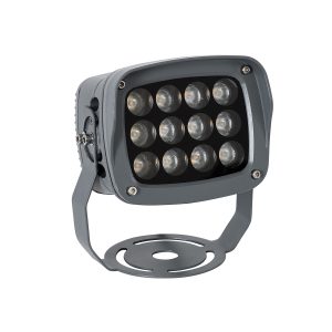 FLOOD-XENA 90120 Προβολέας Σποτ Wall Washer LED 12W 1260lm 10° AC 220-240V Αδιάβροχο IP65 Πορτοκαλί 2200K – Γκρι Ανθρακί – Μ13.5 x Π11 x Υ15cm – 3 Χρόνια Εγγύηση