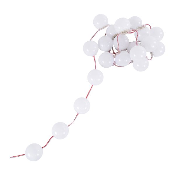S-90138 Facade Module Chain String with 20 Spots - Αλυσίδα Γιρλάντα με 20 Σποτ LED SMD 3535 15W 20LED 20PIXEL 1200lm 240° DC 12V IP67 Θερμό Λευκό 2700K - Λευκό Σώμα - Μ200 x Π5 x Υ5cm - Image 4