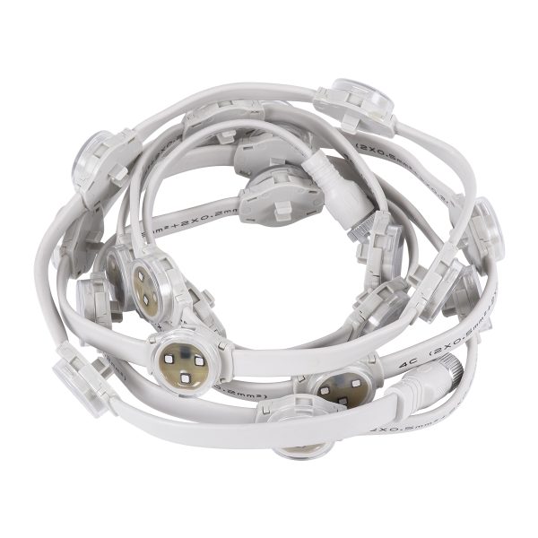 90140 Digital Pixel Addressable Facade Module Chain String with 20 Spots - Ψηφιακή Αλυσίδα Γιρλάντα με 20 Σποτ LED SMD 3535 15W 20LED 20PIXEL SPI/TTL Protocol IC UCS512B 900lm 120° DC 12V IP67 RGB - Λευκό Σώμα - Μ232 x Π2.5 x Υ1.5cm - Image 5