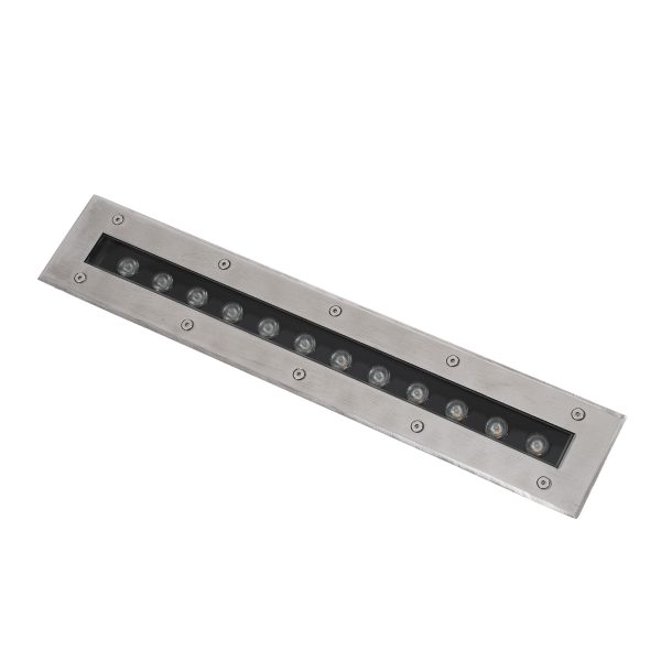 UNDERGROUND-REMVI 90192 Χωνευτή Μπάρα Φωτισμού Wall Washer LED 12W 1080lm 10° DC 24V Αδιάβροχο IP68 Θερμό Λευκό 2700K Dimmable - Ανοξείδωτο Ατσάλι 304 - Μ50 x Π7.4 x Υ7cm / Μ48.5 x Π7.5cm - 3 Χρόνια Εγγύηση - Image 2