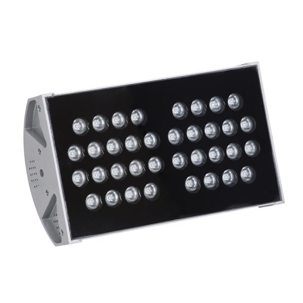 FLOOD-TENA 90222 Προβολέας Wall Washer για Φωτισμό Κτιρίων LED 72W 6120lm 10° DC 24V Αδιάβροχο IP65 L29.8 x W15.5 x H18cm RGBW DMX512 - Ασημί - 3 Years Warranty - Image 2