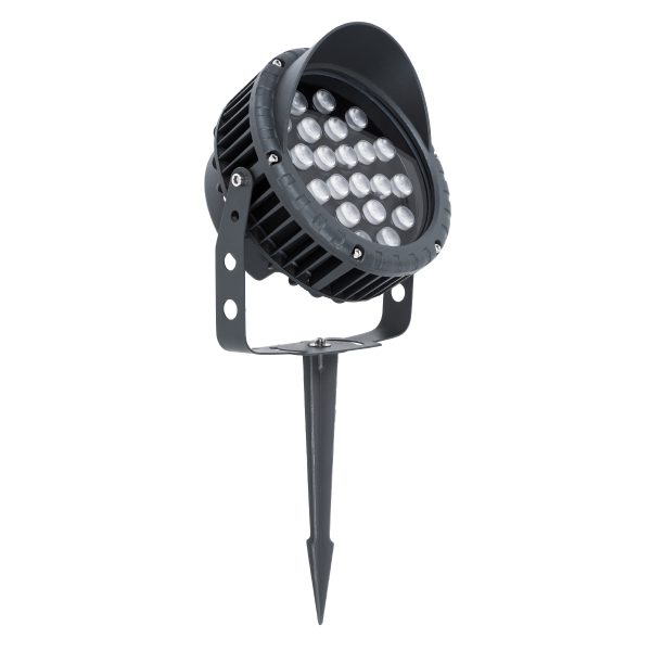TREELIGHT-VINA 90361 Σποτ Φωτισμού με Αντιθαμβωτική Γρίλια Ειδικό για Φυτά - Δέντρα με Βάση Κήπου / Καρφωτό LED 24W 2280lm 10° DC 24V Αδιάβροχο IP65 L21.5 x W18.3 x H14cm Φυσικό Λευκό 4500K - Γκρι Ανθρακί - 3 Years Warranty - Image 2