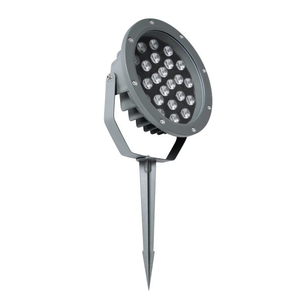 TREELIGHT-RIVA 90363 Σποτ Φωτισμού Ειδικό για Φυτά - Δέντρα με Βάση Κήπου / Καρφωτό LED 24W 2040lm 10° DC 24V Αδιάβροχο IP67 Φ20.5 x Υ6.5cm Αρχιτεκτονικό Πορτοκαλί 2200K - Γκρι Ανθρακί - 3 Years Warranty - Image 2