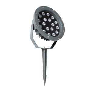 TREELIGHT-RIVA 90366 Σποτ Φωτισμού Ειδικό για Φυτά – Δέντρα με Βάση Κήπου / Καρφωτό LED 24W 2040lm 10° DC 24V Αδιάβροχο IP67 Φ20.5 x Υ6.5cm RGBW DMX512 – Γκρι Ανθρακί – 3 Years Warranty
