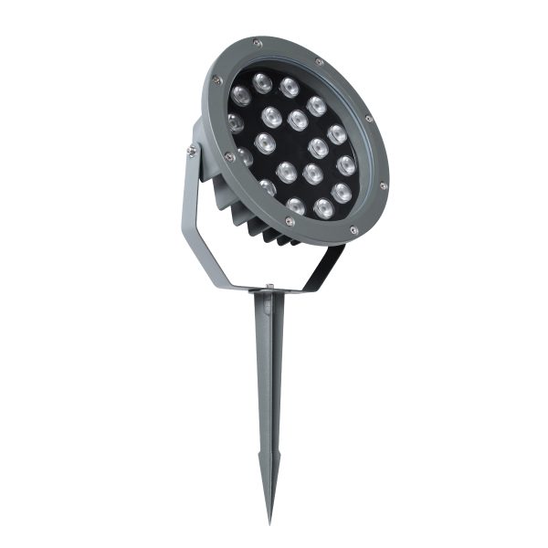 TREELIGHT-RIVA 90366 Σποτ Φωτισμού Ειδικό για Φυτά - Δέντρα με Βάση Κήπου / Καρφωτό LED 24W 2040lm 10° DC 24V Αδιάβροχο IP67 Φ20.5 x Υ6.5cm RGBW DMX512 - Γκρι Ανθρακί - 3 Years Warranty - Image 2