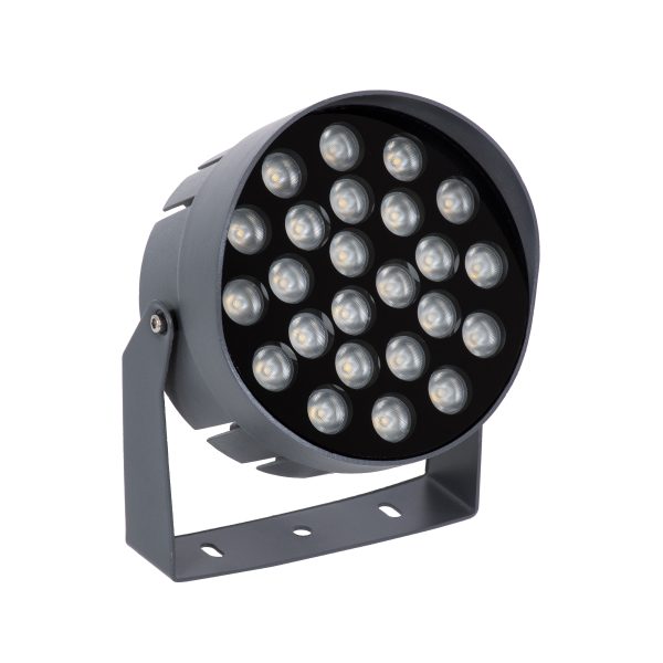 FLOOD-NIGMA 90377 Προβολέας Σποτ Wall Washer με Αντιθαμβωτική Γρίλια LED 24W 2040lm 30° DC 24V Αδιάβροχο IP65 Πορτοκαλί 2200K Dimmable - Γκρι Ανθρακί - Μ15 x Π15 x Υ9.1cm - 3 Χρόνια Εγγύηση - Image 2