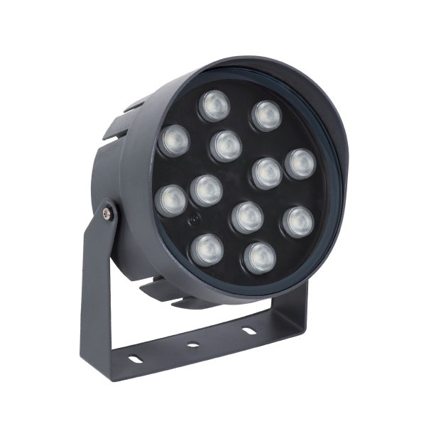 FLOOD-NIGMA 90396 Προβολέας Σποτ Wall Washer με Αντιθαμβωτική Γρίλια LED 24W 2040lm 30° DC 24V Αδιάβροχο IP65 RGBW DMX512 Dimmable - Γκρι Ανθρακί - Μ15 x Π15 x Υ9.1cm - 3 Χρόνια Εγγύηση - Image 2