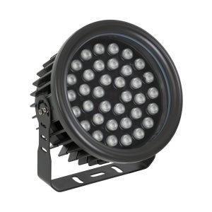 FLOOD-NEVA 90400 Προβολέας Σποτ Wall Washer LED 72W 6120lm 30° DC 24V Αδιάβροχο IP65 RGBW DMX512 Dimmable – Μαύρο – Μ24.5 x Π24.5 x Υ14.7cm – 3 Χρόνια Εγγύηση