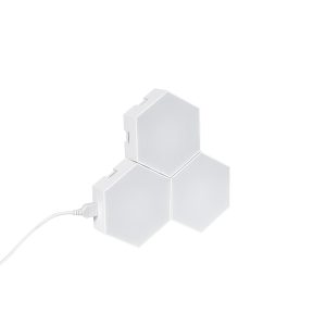 DIGIOCTA 90447 Σετ 3 Ψηφιακων LED RGB Φωτιστικών Κυψελών με Ψηφιακό Controller με WiFi Smart APP & Ασύρματο Χειριστήριο RF 2.4Ghz – LED SMD 5050 4.5W/Σετ 42PIXEL/Σετ 360lm/Σετ 120° DC 5V με USB 2.0 IP20 Πολύχρωμο RGB – Dimmable – Μ10.5 x Π10.5 x Υ3cm