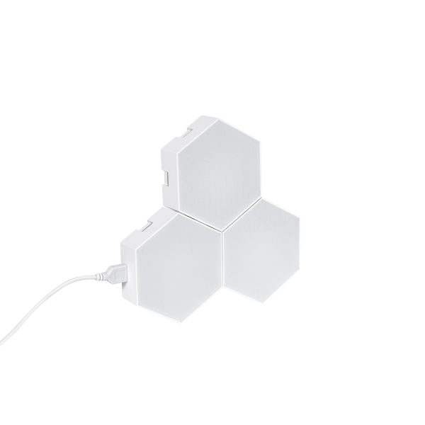 DIGIOCTA 90447 Σετ 3 Ψηφιακων LED RGB Φωτιστικών Κυψελών με Ψηφιακό Controller με WiFi Smart APP & Ασύρματο Χειριστήριο RF 2.4Ghz - LED SMD 5050 4.5W/Σετ 42PIXEL/Σετ 360lm/Σετ 120° DC 5V με USB 2.0 IP20 Πολύχρωμο RGB - Dimmable - Μ10.5 x Π10.5 x Υ3cm - Image 2