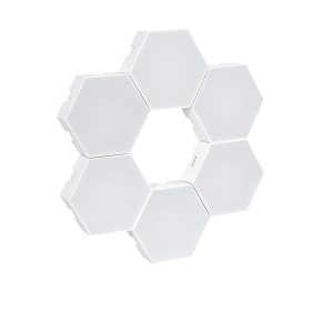 DIGIOCTA 90448 Σετ 6 Ψηφιακων LED RGB Φωτιστικών Κυψελών με Ψηφιακό Controller με WiFi Smart APP & Ασύρματο Χειριστήριο RF 2.4Ghz – LED SMD 5050 9W/Σετ 84PIXEL/Σετ 720lm/Σετ 120° DC 5V με USB 2.0 IP20 Πολύχρωμο RGB – Dimmable – Μ10.5 x Π10.5 x Υ3cm Αν