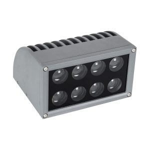 FLOOD-DENA 90485 Επιτοίχιος Προβολέας Wall Washer για Φωτισμό Κτιρίων – Απλίκα & Δαπέδου LED 16W 1440lm 5° DC 24V Αδιάβροχο IP67 Μ15.5 x Π13 x Υ9.1cm Θερμό Λευκό 2700K – Γκρι Ανθρακί – 3 Years Warranty