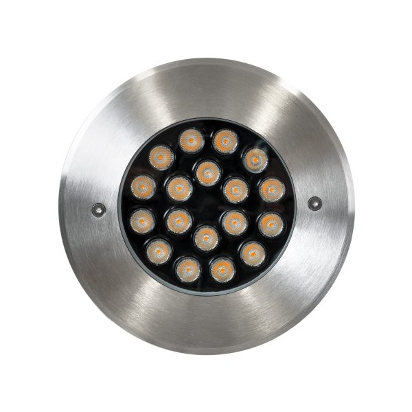 UNDERGROUND-SINA 90571 Χωνευτό Φωτιστικό Σποτ Δαπέδου LED 18W 1620lm 15° DC 24V Αδιάβροχο IP68 Φ20 x Υ11cm Θερμό Λευκό 2700K - Ανοξείδωτο Ατσάλι - 3 Χρόνια Εγγύηση - Image 3