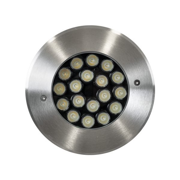 UNDERGROUND-SINA 90573 Χωνευτό Φωτιστικό Σποτ Δαπέδου LED 18W 1530lm 15° DC 24V Αδιάβροχο IP68 Φ20 x Υ11cm RGBW DMX512 - Ανοξείδωτο Ατσάλι - 3 Χρόνια Εγγύηση - Image 3