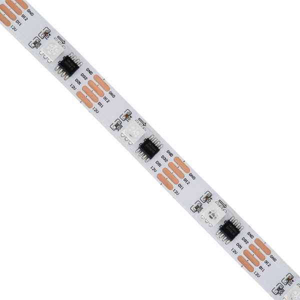 DIGIPRO 90599 Ψηφιακή Pixel Addressable Ταινία LED 9W/m 720lm/m 120° DC 12V IP20 30 x SMD 5050 Chip/m 30 x Pixel/m RGB Dimmable SPI/TTL Protocol IC TM1908 - Μ5000 x Π10 x Υ2mm - Ρολό 5 Μέτρων - 5 Χρόνια Εγγύηση - Image 2