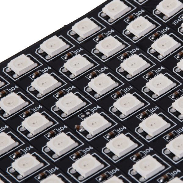 90607 Digital Pixel Addressable Plate - Ψηφιακή Πλακέτα LED SMD 5050 15.3W/m 64LED/unit 64PIXEL/unit SPI/TTL Protocol IC WS2812/SK6812 1224lm/unit 120° DC 5V IP20 RGB - Μαύρο Σώμα - Μ80 x Π80 x Υ2mm - 5 Χρόνια Εγγύηση - Image 5