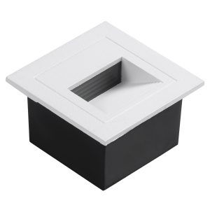 STEP-MINA 90626 Χωνευτό Αρχιτεκτονικό Φωτιστικό Διαδρόμου/Σκαλοπατιού LED 3W 330lm 30° DC 24V Αδιάβροχο IP65 Θερμό Λευκό 2700K Dimmable – Μαύρο & Λευκό – Μ8.3 x Π8.3 x Υ5cm / Μ6.6 x Π6.6cm – 3 Χρόνια Εγγύηση