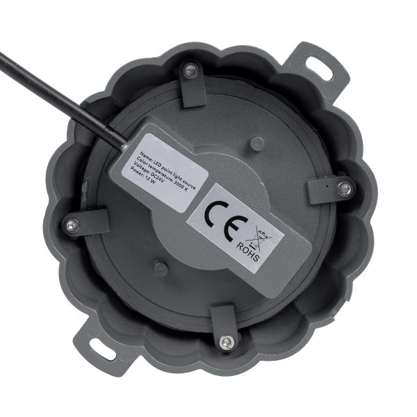 WALLLIGHT-MONA 90629 Φωτιστικό Τοίχου - Απλίκα Point Light LED 12W 1320lm 360° DC 24V Αδιάβροχο IP65 Φ13 x Υ12.5cm Θερμό Λευκό 3000K - Γκρι Ανθρακί - 3 Years Warranty - Image 5