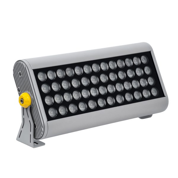 FLOOD-HENA 90640 Προβολέας Σποτ Wall Washer LED 48W 4320lm 30° AC 220-240V Αδιάβροχο IP65 Θερμό Λευκό 3000K - Ασημί - Μ39 x Π6 x Υ17cm - 3 Χρόνια Εγγύηση - Image 2