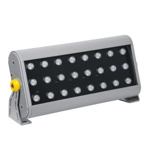 FLOOD-HENA 90643 Προβολέας Σποτ Wall Washer LED 48W 4800lm 30° DC 24V Αδιάβροχο IP65 RGB DMX512 Dimmable – Ασημί – Μ39 x Π6 x Υ17cm – 3 Χρόνια Εγγύηση