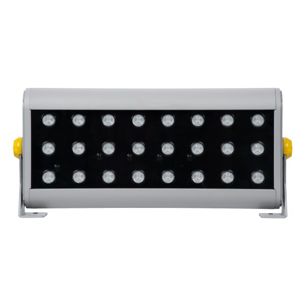 FLOOD-HENA 90643 Προβολέας Σποτ Wall Washer LED 48W 4800lm 30° DC 24V Αδιάβροχο IP65 RGB DMX512 Dimmable - Ασημί - Μ39 x Π6 x Υ17cm - 3 Χρόνια Εγγύηση - Image 3