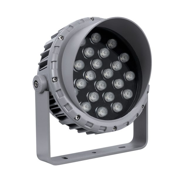 FLOOD-MENA 90644 Προβολέας Σποτ Wall Washer με Αντιθαμβωτική Γρίλια LED 24W 2160lm 30° AC 220-240V Αδιάβροχο IP65 Θερμό Λευκό 3000K - Ασημί - Μ23 x Π23 x Υ18cm - 3 Χρόνια Εγγύηση - Image 2