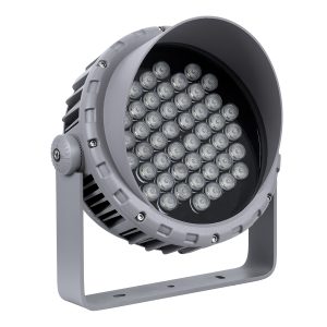 FLOOD-MENA 90646 Προβολέας Σποτ Wall Washer με Αντιθαμβωτική Γρίλια LED 48W 4320lm 30° AC 220-240V Αδιάβροχο IP65 Θερμό Λευκό 3000K – Ασημί – Μ25 x Π25 x Υ18cm – 3 Χρόνια Εγγύηση