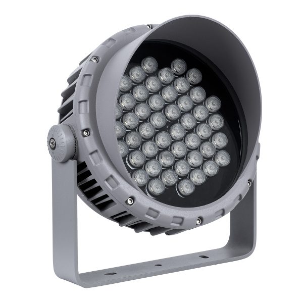 FLOOD-MENA 90646 Προβολέας Σποτ Wall Washer με Αντιθαμβωτική Γρίλια LED 48W 4320lm 30° AC 220-240V Αδιάβροχο IP65 Θερμό Λευκό 3000K - Ασημί - Μ25 x Π25 x Υ18cm - 3 Χρόνια Εγγύηση - Image 2