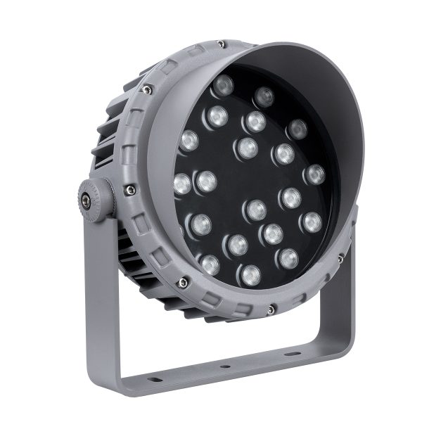 FLOOD-MENA 90647 Προβολέας Σποτ Wall Washer με Αντιθαμβωτική Γρίλια LED 24W 2040lm 30° DC 24V Αδιάβροχο IP65 RGBW DMX512 Dimmable - Ασημί - Μ23 x Π23 x Υ18cm - 3 Χρόνια Εγγύηση - Image 2
