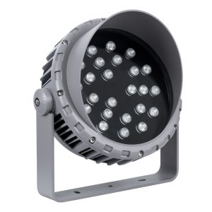 FLOOD-MENA 90649 Προβολέας Σποτ Wall Washer με Αντιθαμβωτική Γρίλια LED 48W 4080lm 30° DC 24V Αδιάβροχο IP65 RGBW DMX512 Dimmable – Ασημί – Μ25 x Π25 x Υ18cm – 3 Χρόνια Εγγύηση